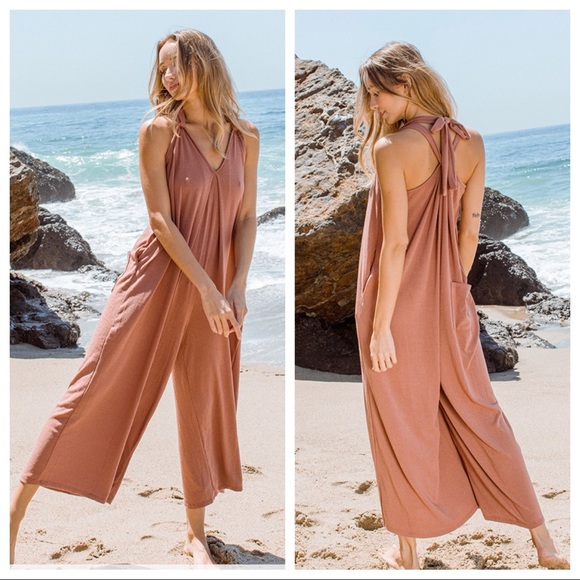 BohoMost Fabulous Tie Shoulder Jumpsuit - Picture 4 of 4